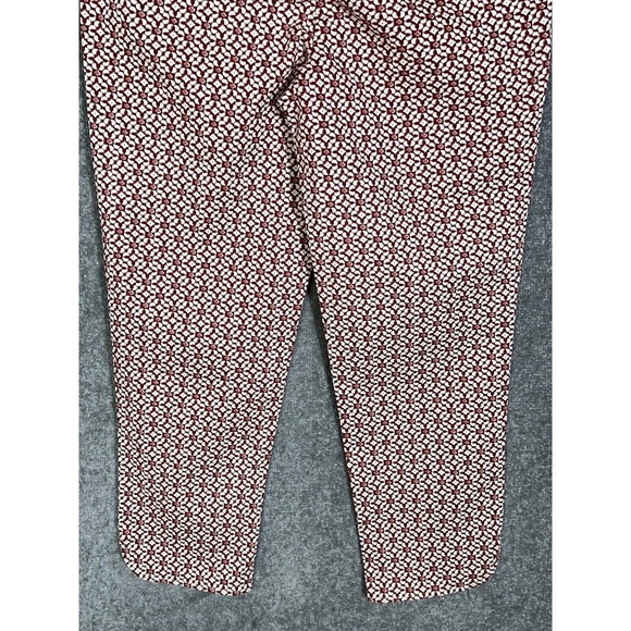 Croft & Barrow Effortless Stretch Ankle Pants Womens Size 10 Maroon Geometric - Picture 12 of 16